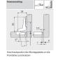 Preview: MODUL Standardscharnier 100°, Innenanschlag, Topf: Schrauben