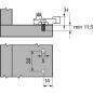 Preview: MODUL Montageplatte, kreuz (14/32 mm), 3 mm, Zink, vormontierte Systemschrauben, HV: Langloch