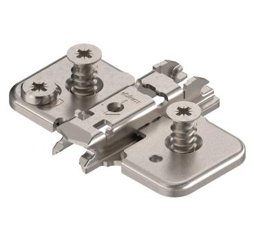 CLIP Montageplatte, 0 mm, Stahl, vormontierte Systemschrauben, HV:Excenter