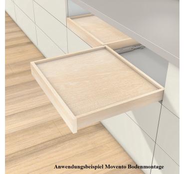 MOVENTO mit BLUMOTION, Vollauszug für Holzschubkasten Bodenmontage, Vollauszug, 40 kg, NL=450 mm, mit Kupplung, li/re