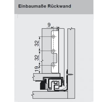 LEGRABOX Holzrückwandhalter, Höhe K=140 mm, seidenweiß