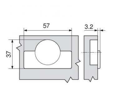 MODUL Standardscharnier 100°, Innenanschlag, Topf: Schrauben