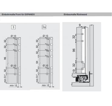blum LEGRABOX pure Zarge F=239,9mm, NL=650 mm, terraschwarz matt 770F6502S