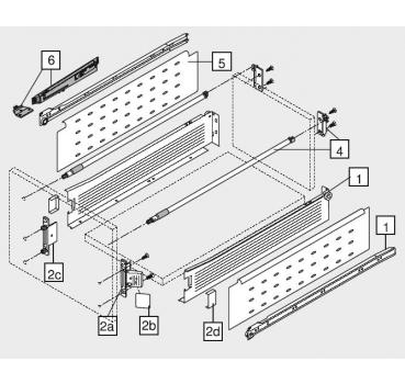 Reling verstellbar für Nennlänge 500 mm, für Reling B/Doppel-Reling B/BOXSIDE D