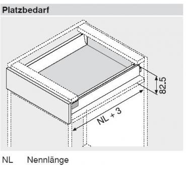 TANDEMBOX antaro Zarge N=68mm, NL=400 mm, seidenweiß, 378N4002SA