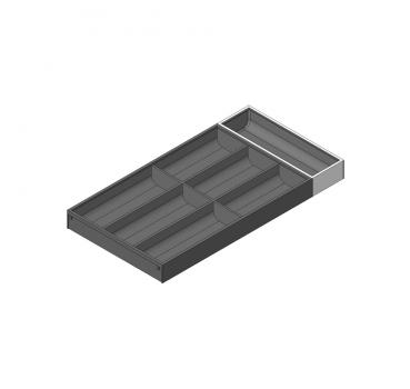 Besteckeinsatz für LEGRABOX Schubkasten, Kunststoff mit Softtouch Oberfläche, 7 Besteckfächer, NL=600 mm, Breite=300 mm