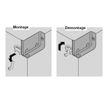 Set Schrankaufhänger, links/rechts, zum Schrauben, braun