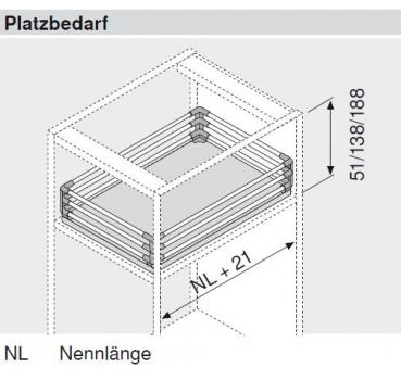 TANDEM/MOVENTO Tablareckstütze für drei Relingstangen