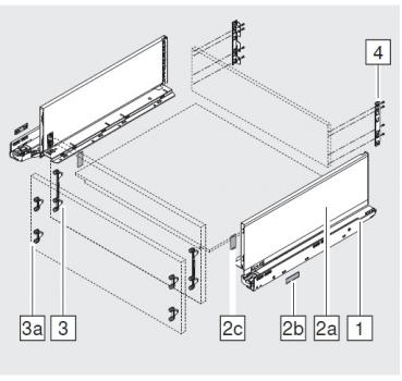 blum LEGRABOX pure Zarge C=176,8mm, NL=270 mm, oriongrau matt