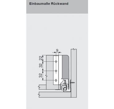 TANDEMBOX antaro Zarge K=115mm, NL=650mm, RAL 9006 weißaluminium 378K6502SA