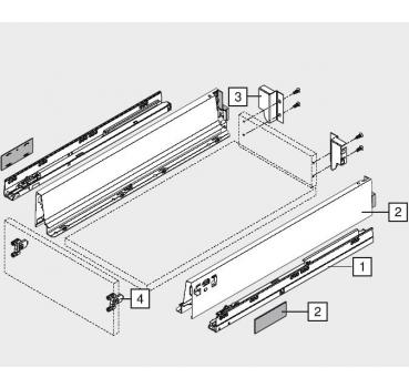 TANDEMBOX antaro Zarge M=83mm, NL=270mm, seidenweiß 378M2702SA