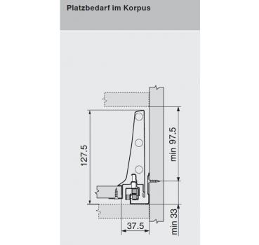 TANDEMBOX antaro Zarge K=115mm, NL=300mm, RAL 9006 weißaluminium 378K3002SA