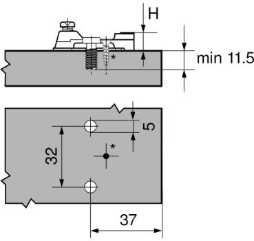 MODUL Montageplatte, kreuz, 0 mm, Stahl, vormontierte Systemschrauben, HV: Langloch