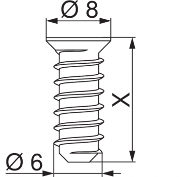 661.1300.HG BLUM Systemschraube , Senkkopf, Ø6 mm, Nennlänge: 13 mm,  1000 Stück