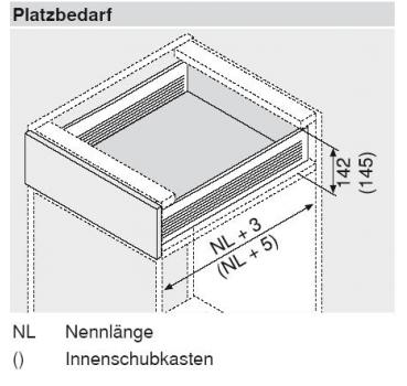 blum METABOX Stahlzarge K = 118 mm, Teilauszug, 25 kg, NL=550 mm, Schraubversion