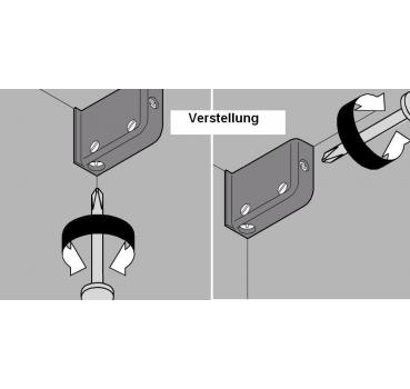 Set Schrankaufhänger, links/rechts, zum Schrauben, braun