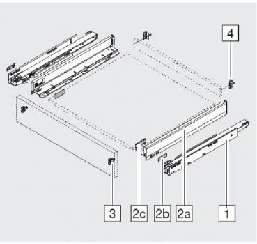 blum LEGRABOX pure Zarge M=90,3mm, NL=400 mm, seidenweiß matt