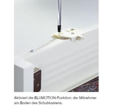 BLUMOTION und Mitnehmer blum METABOX 25kg