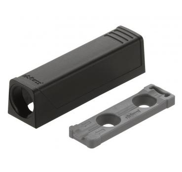 TIP-ON für Türen, Adapterplatte Kurzversion gerade, zum Schrauben (20/17mm) schwarz