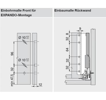 TANDEMBOX intivo Zarge L=101mm, NL=450mm, schwarz