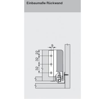 TANDEMBOX Holzrückwandhalter, Höhe K=128,5 mm, seidenweiß Z30K000S