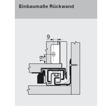 LEGRABOX Holzrückwandhalter, Höhe N=78 mm, vernickelt