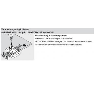 ECODRILL Verarbeitung, Bohren von CLIP top blumotion, CLIP top