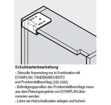 Bohrlehre Frontverstellbeschlag 295.1000 für TANDEM, MOVENTO