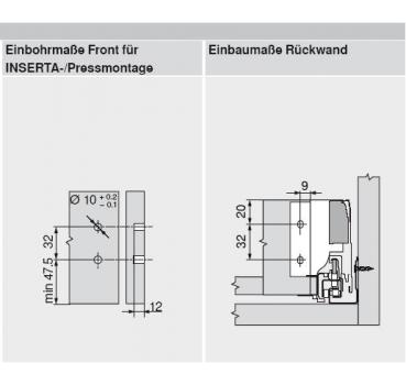 TANDEMBOX antaro Zarge M=83mm, NL=500mm, RAL 9006 weißaluminium 378M5002SA