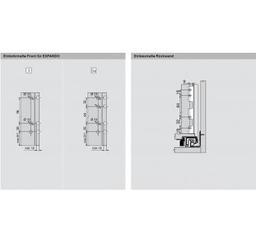 blum LEGRABOX free Zarge C=177mm, NL=350-650 mm, terraschwarz matt, inkl. Boxcover 