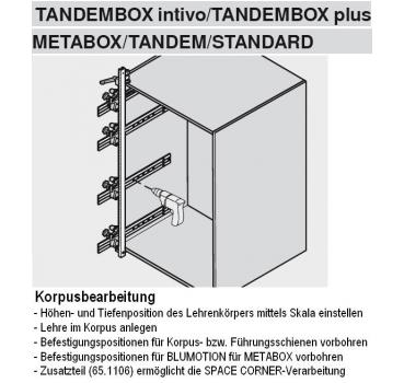 Universal-Stangenlehre AVENTOS, CLIP top BLUMOTION, MODUL, TANDEM, MOVENTO, TANDEMBOX, METABOX