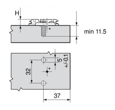CLIP Montageplatte, 3 mm, Stahl, EXPANDO, HV: Exzenter