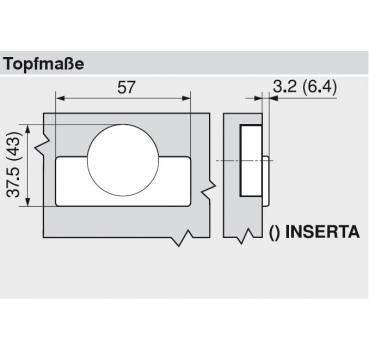 CLIP top BLUMOTION Winkelscharnier 45° I, halbaufschlagend, Topf: Schrauben