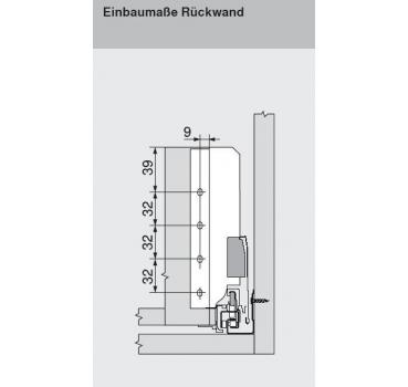 TANDEMBOX Holzrückwandhalter, Höhe C=192mm, grau Z30C000S