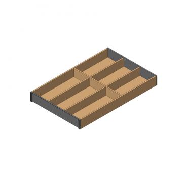 AMBIA-LINE Besteckeinsatz für LEGRABOX Schubkasten, Holzdesign, 6 Besteckfächer, NL=500 mm, Breite=300 mm
