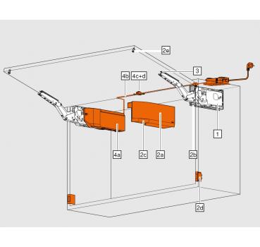 AVENTOS HK top Hochklappe, Kraftspeicher, LF=1730-5200 (bei 2 Stück), für SERVO-DRIVE geeignet, Systemschrauben, 22K2710