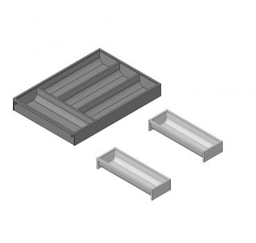 AMBIA-LINE Besteckeinsatz, für LEGRABOX / MERIVOBOX, Kunststoff / Stahl, 6 Besteckfächer, NL=650 mm, Breite=300 mm