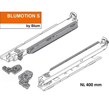 MOVENTO mit BLUMOTION, Vollauszug für Holzschubkasten Bodenmontage, Vollauszug, 40 kg, NL=400 mm, mit Kupplungen, li/re