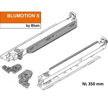 MOVENTO mit BLUMOTION, Vollauszug für Holzschubkasten Bodenmontage, Vollauszug, 40 kg, NL=350 mm, mit Kupplungen, li/re