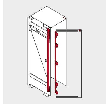 REVEGO uno, Scharnierträger Set, für Pockethöhe 1357–1506 mm, links