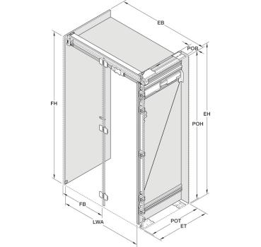 REVEGO duo, Laufträgerverlängerung (Set), Länge: 542 mm, für lichte Weite in der Anwendung: 600 mm, links