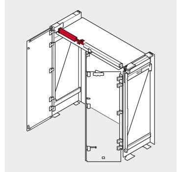 REVEGO duo, Laufträgerverlängerung Set, Länge: 642 mm, für lichte Weite in der Anwendung: 700 mm, rechts