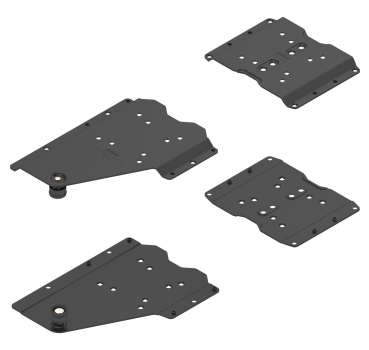 REVEGO duo, Pocketverbinder-Set für Anw. ohne Sockel für Pocketseitendicke 18-19 mm, links, schwarz