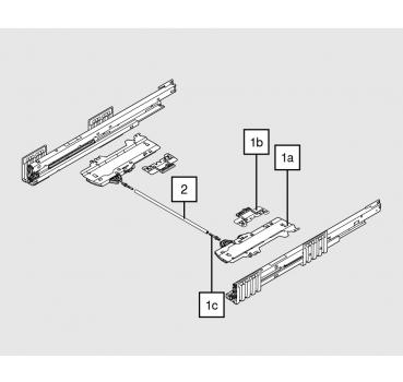 TIP-ON BLUMOTION Einheit für MERIVOBOX, Typ S1, NL=270-300 mm, 10-20 kg, li/re inkl. Adapter, T60H4140