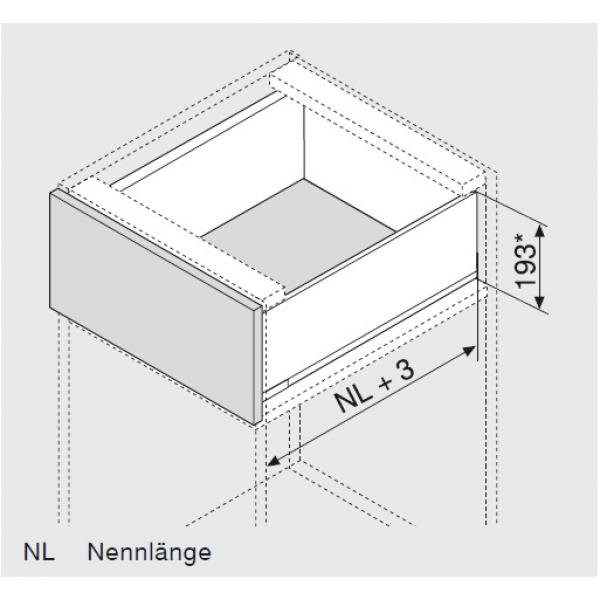 blum LEGRABOX pure Zarge C=176,8mm, NL=550 mm, oriongrau matt