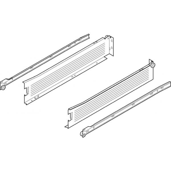 blum METABOX Stahlzarge M = 86 mm, Teilauszug, 25 kg, NL=400 mm, Schraubversion