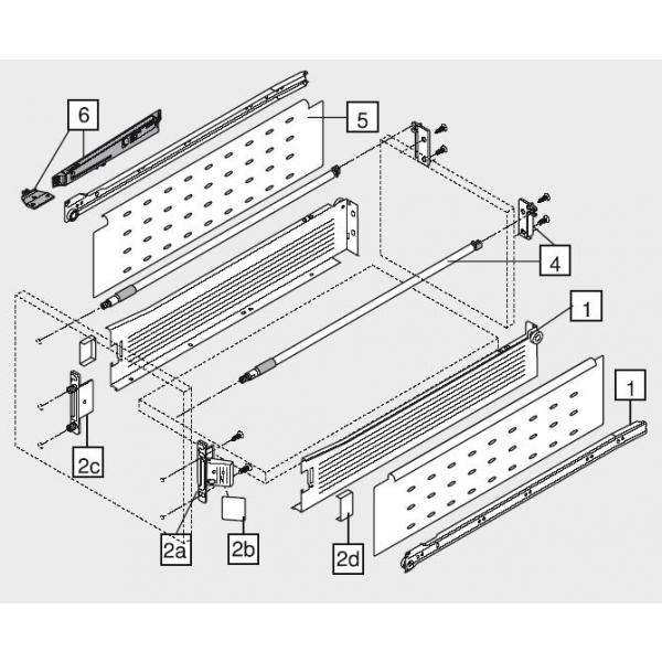 Reling verstellbar für Nennlänge 500 mm, für Reling B/Doppel-Reling B/BOXSIDE D