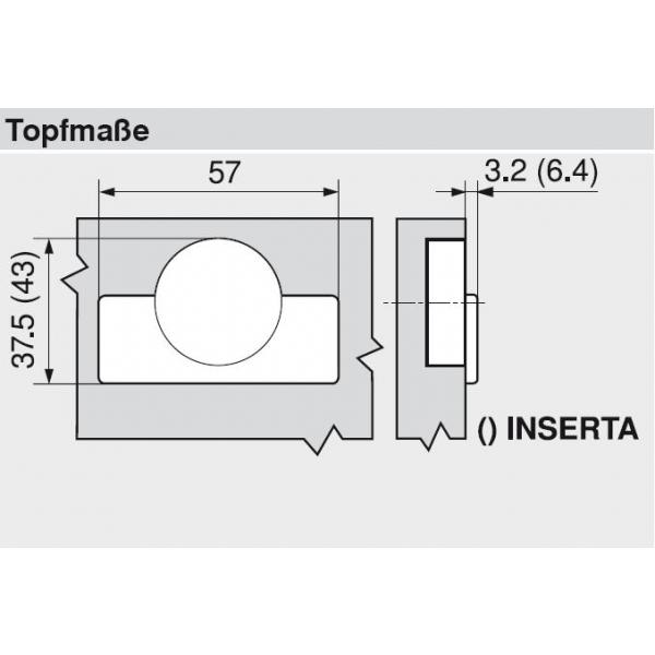 CLIP top BLUMOTION Winkelscharnier 45° I, halbaufschlagend, Topf: INSERTA