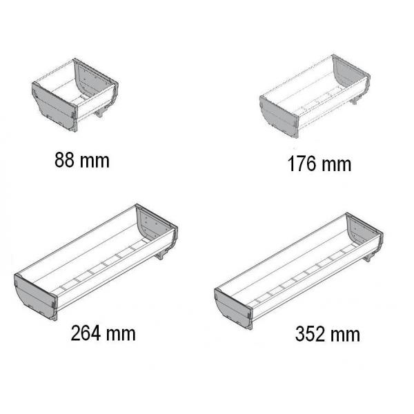 ORGA-LINE Schale für TANDEMBOX/TANDEM Schubkasten, Länge=88-352mm, Breite=88 mm