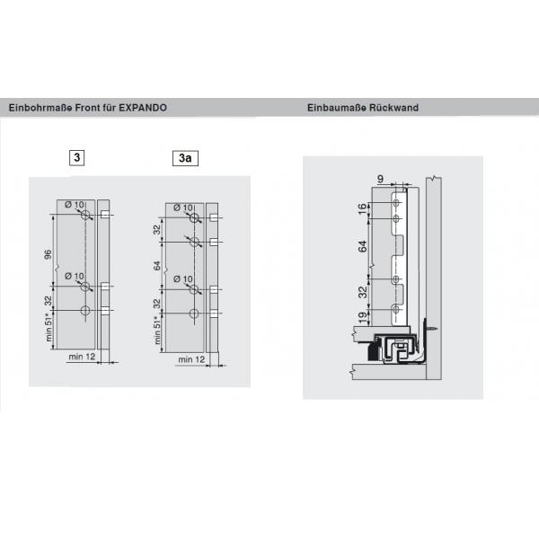 blum LEGRABOX pure Zarge C=176,8mm, NL=550 mm, oriongrau matt